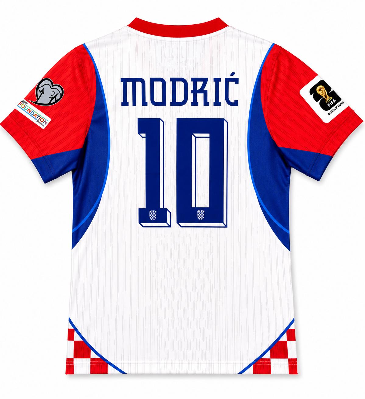 Kroatische Fan T-Shirt Rot Weiß Kariert Modric/ Hrvatska Navijacka Majica Kockice Modric