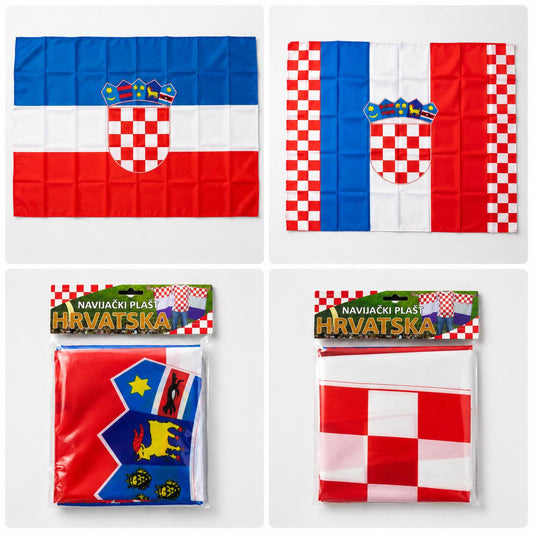 Hrvatski Navijacki Plast 150x 90 cm/ Kroatische Fahnenumhang 150x90 cm